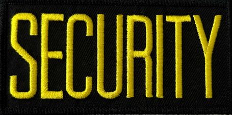 SECURITY ID PATCH - MD GOLD ON NAVY - WITH VELCRO.